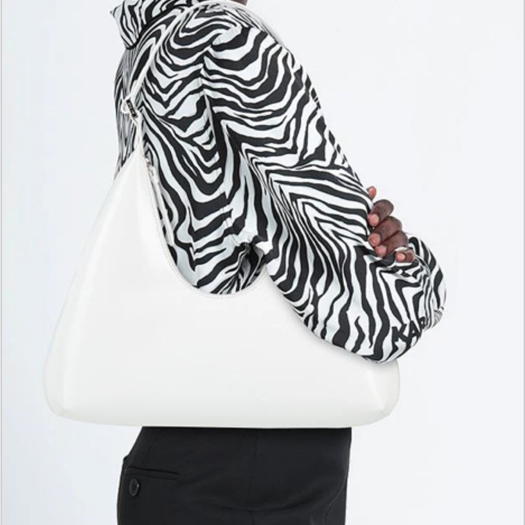 By Far Amber Hobo Bag White Croc